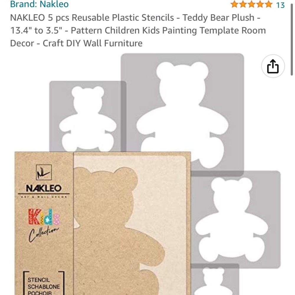 95. bear stencils set for kids room